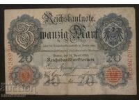 20 marks Germany, 1910, 20 mark Germany, F/VF