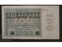 100 милиона марки Германия 1923 г, 100 million mark, XF