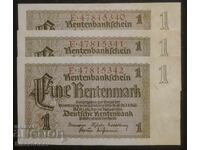 3 x 1 mark Germany, 1937, mark Germany, 1937, XF/aUNC