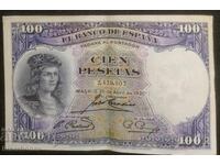 100 pesetas Spain 1931, 100 pesetas Spain 1931, VF/XF