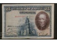 25 песети Испания 1928, 25 pesetas Spain 1928, VF