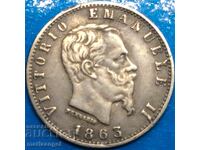 Italy 20 centesimi 1863 silver