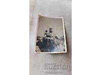 Photo Two women in front of the monument on Mount Shipka