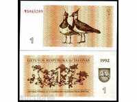 ZORBA AUKTIONS LITHUANIA 1 TALON 1992 UNC