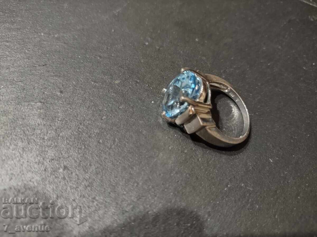 Auction Silver ring with topaz, size 61, 925 sample, 21.01.2025 Auction Silver ring with topaz, size 61, 925 sample, 21.01.2025
