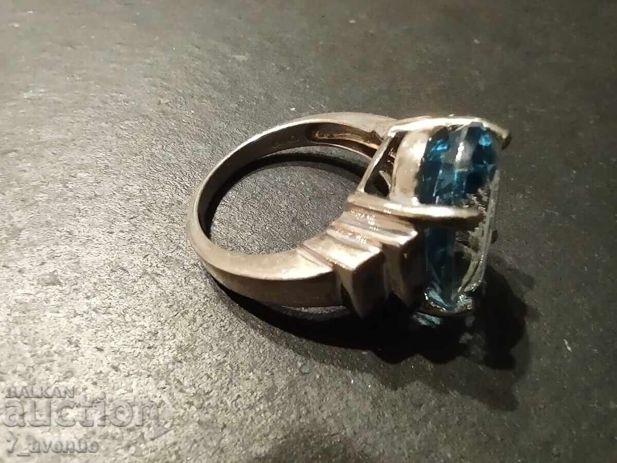 Silver ring with topaz, size 61, 925 sample, 21.01.2025 - 5 Silver ring with topaz, size 61, 925 sample, 21.01.2025 - 5