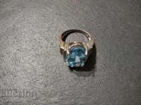 Silver ring with topaz, size 61, 925 sample, 21.01.2025