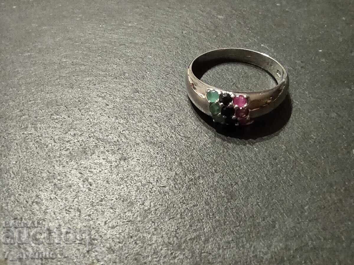 Silver ring with Ruby Sapphire Emerald, 21.01.2025 - 5 Silver ring with Ruby Sapphire Emerald, 21.01.2025 - 5