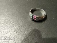 Silver ring with Ruby Sapphire Emerald, 21.01.2025