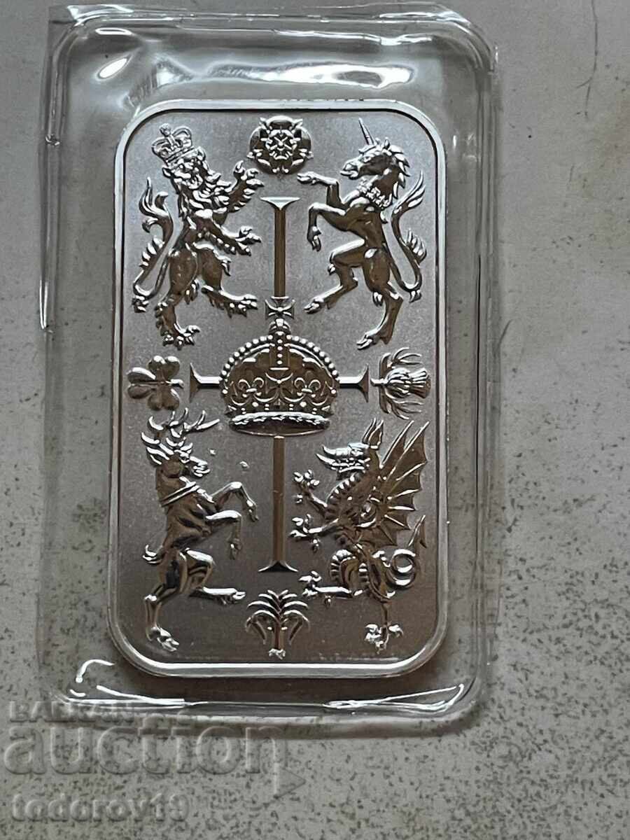 Δημοπρασία Ασήμι 1 ουγκιά Η στέψη του βασιλιά Καρόλου Γ' - χρυσός χρυσός