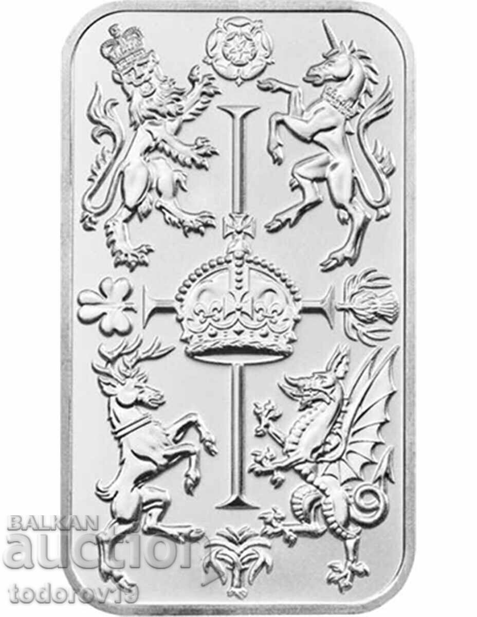 Ασήμι 1 ουγκιά Η στέψη του βασιλιά Καρόλου Γ' - χρυσός χρυσός