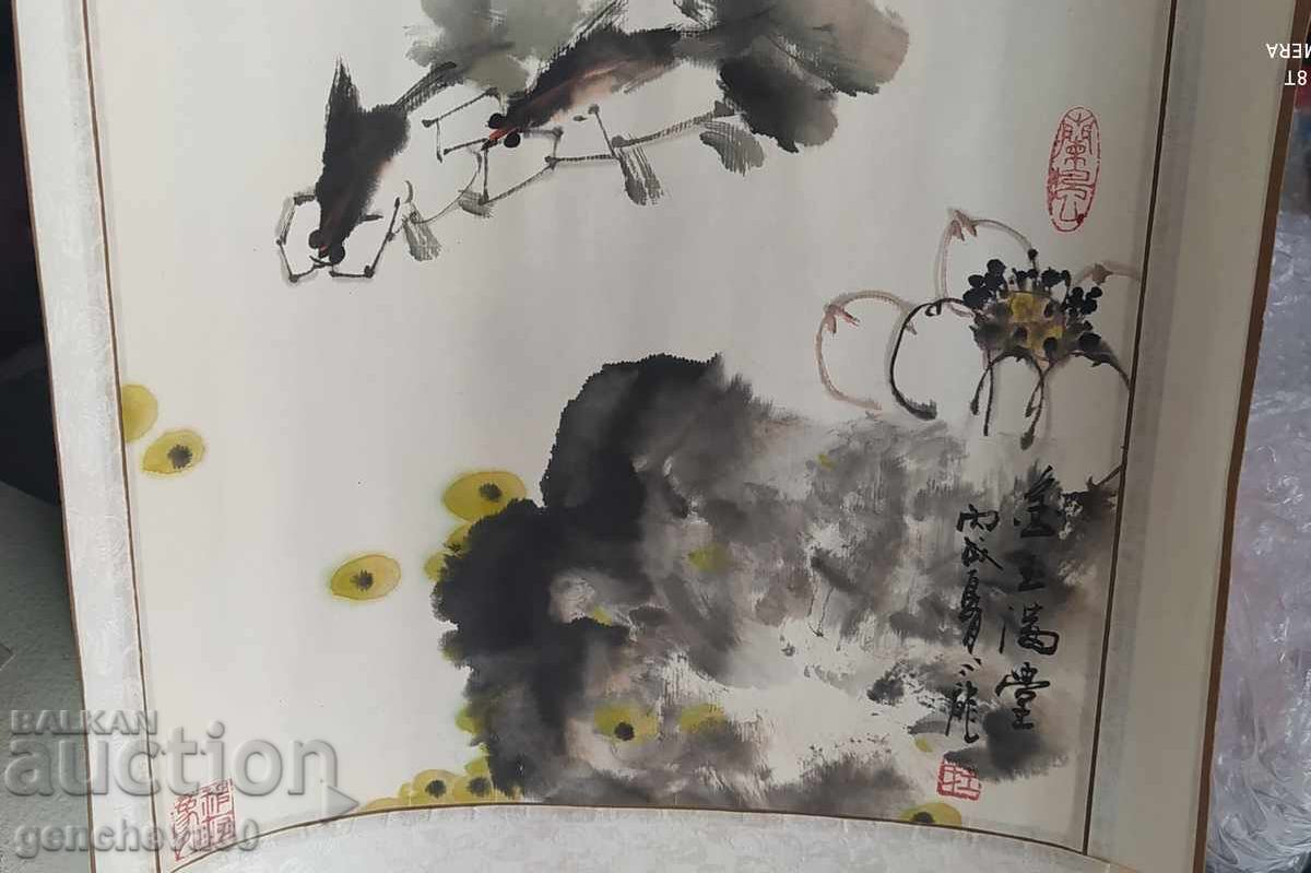 Original Chinese painting, signed, printed - 6 Original Chinese painting, signed, printed - 6