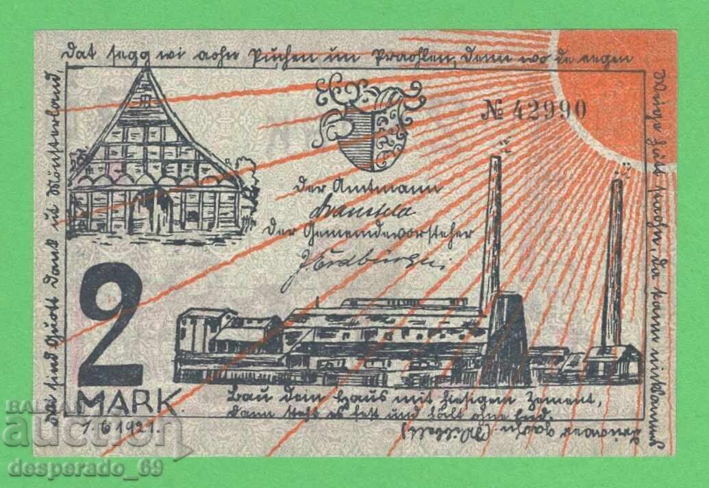 NOTGELD (Ennigerloh, Germany) 1921 UNC - 2 Marks with price 2.70 BGN | € 1.38 NOTGELD (Ennigerloh, Germany) 1921 UNC - 2 Marks with price 2.70 BGN | € 1.38