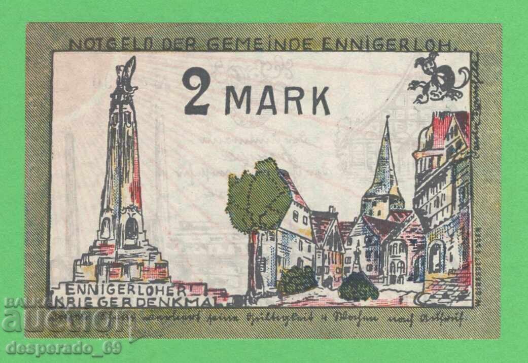 (¯`'•.¸NOTGELD (gr. Ennigerloh) 1921 UNC- -2 mărci¸.•'´¯)