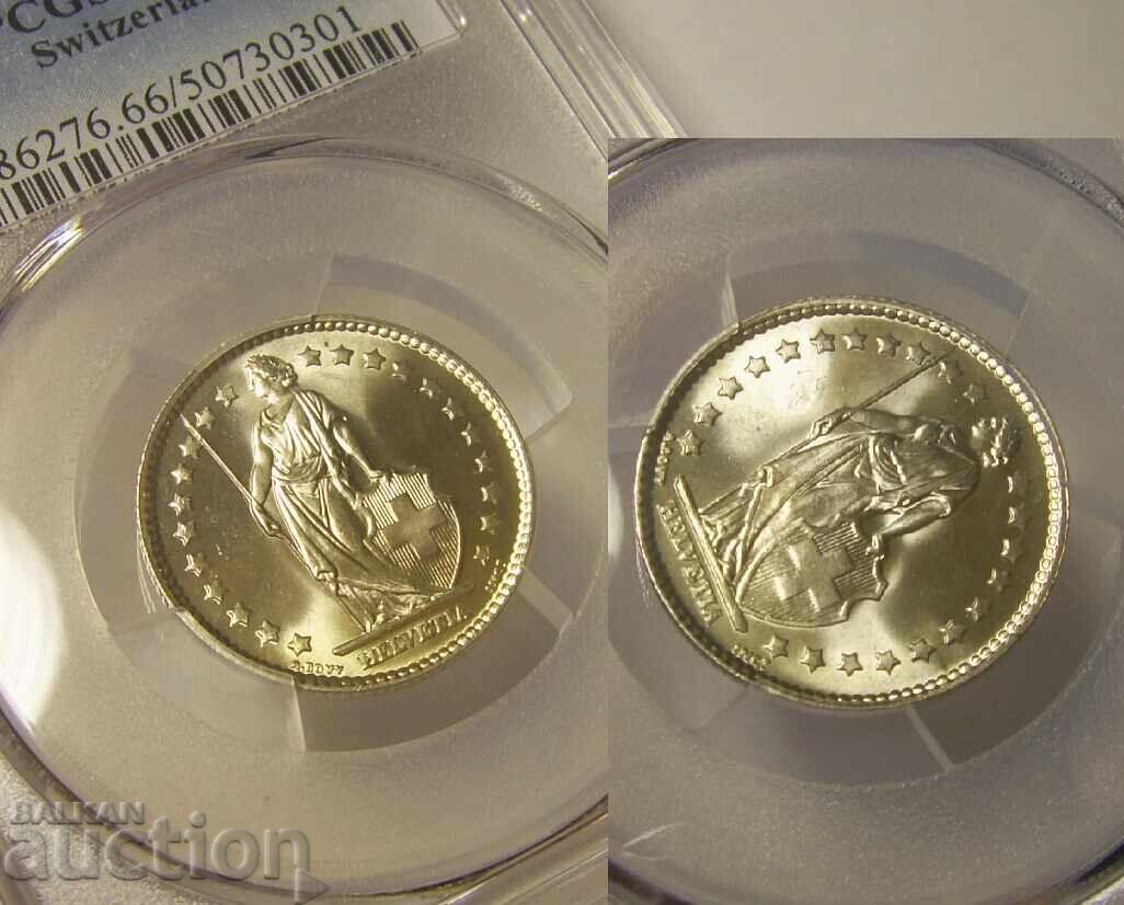 Switzerland 1 Franc 1964 MS66 PCGS - 5