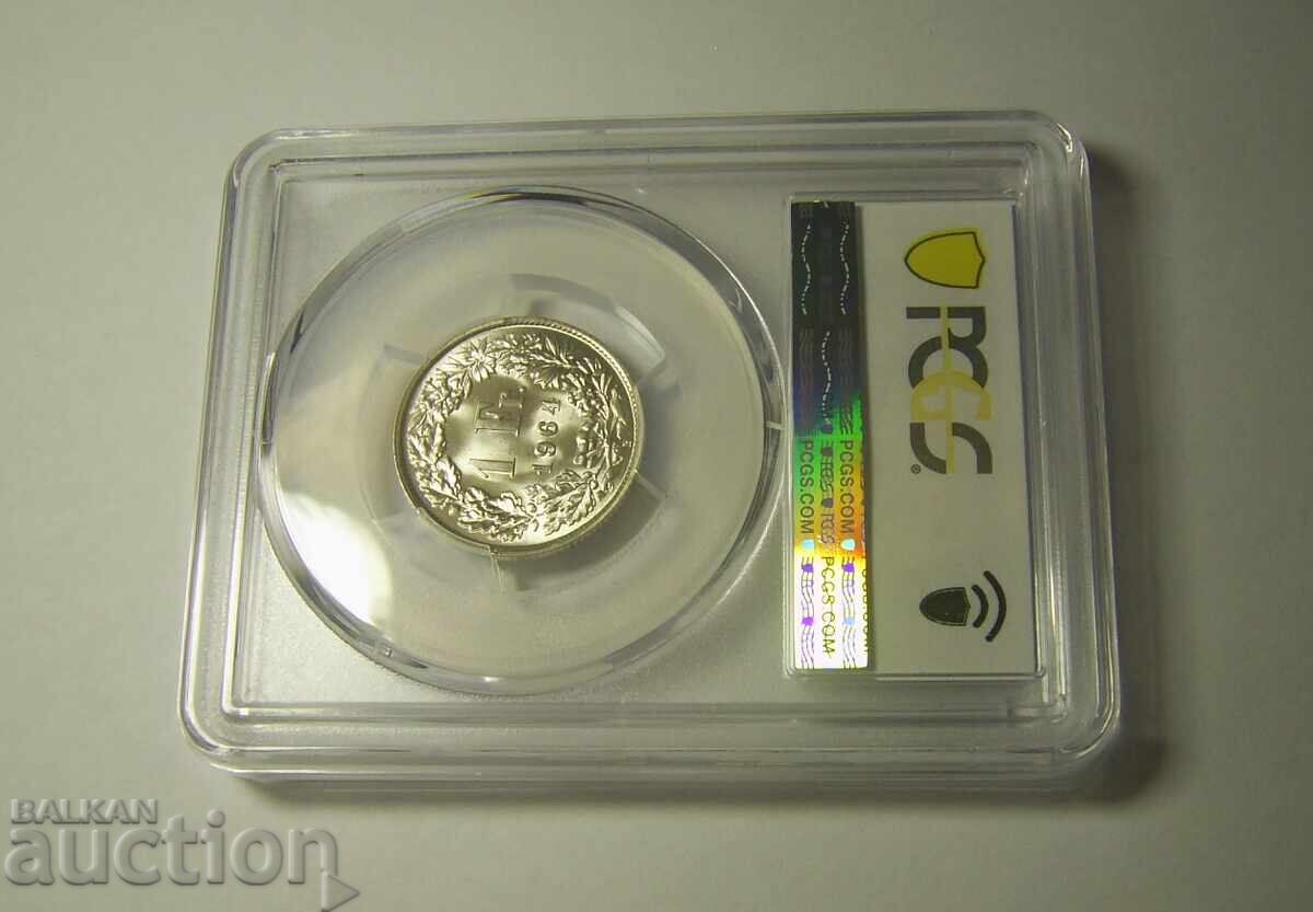 Auction Switzerland 1 Franc 1964 MS67 PCGS Auction Switzerland 1 Franc 1964 MS67 PCGS