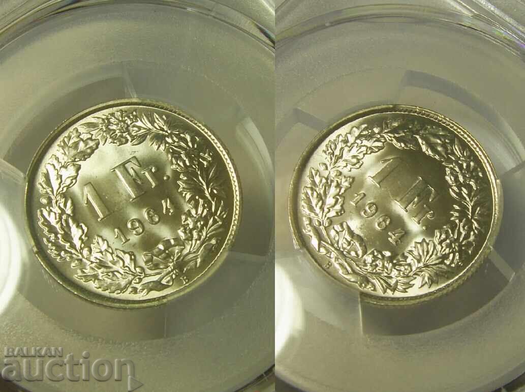 Delivery of Switzerland 1 Franc 1964 MS67 PCGS Delivery of Switzerland 1 Franc 1964 MS67 PCGS