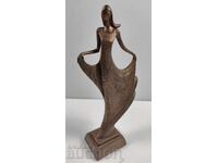 STYLIZED SOLID METAL FIGURE WOMAN STATUETTE 0.700 KG