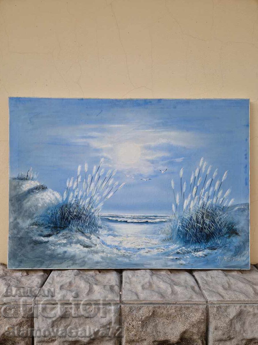 Kiril Zhostov - Superb large oil painting on canvas with price € 187.13 | 365.99 BGN