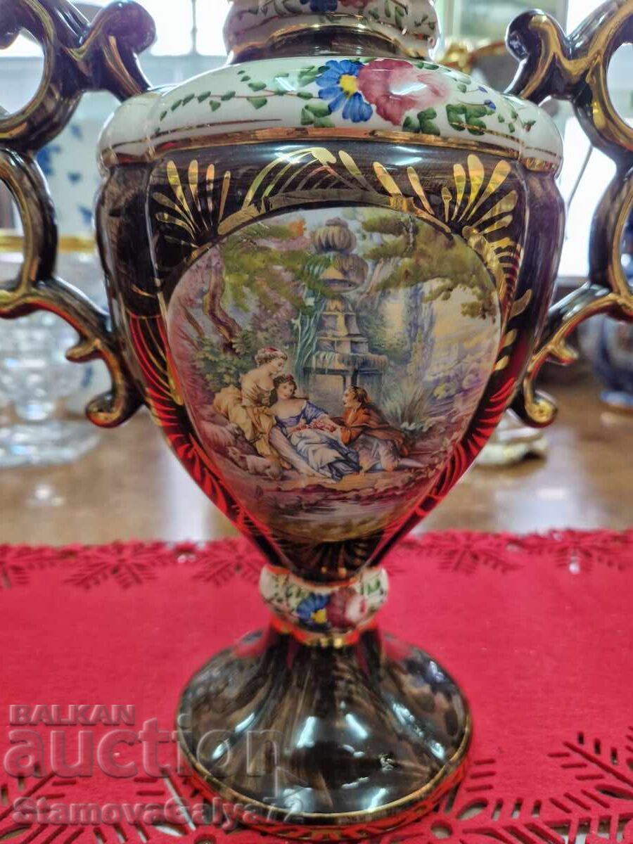 Delivery of Unique antique Belgian H.BEQUET porcelain vase Delivery of Unique antique Belgian H.BEQUET porcelain vase