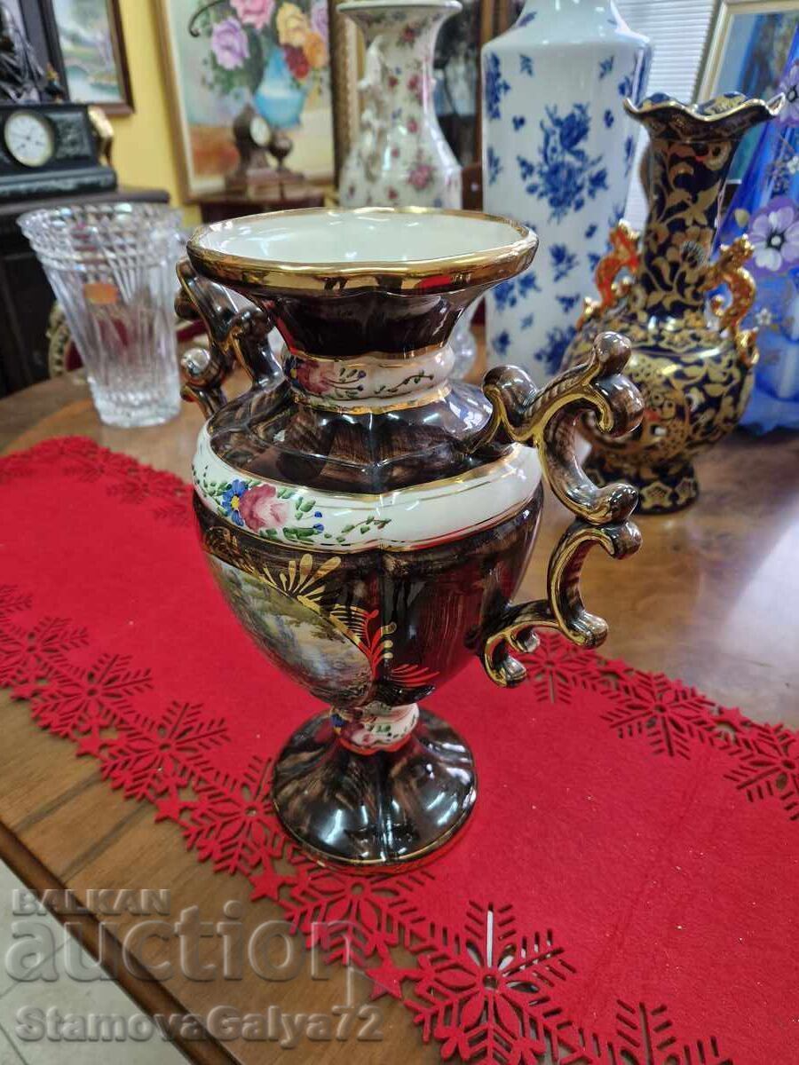 Vază antică unică din porțelan belgian H.BEQUET - 6 Vază antică unică din porțelan belgian H.BEQUET - 6