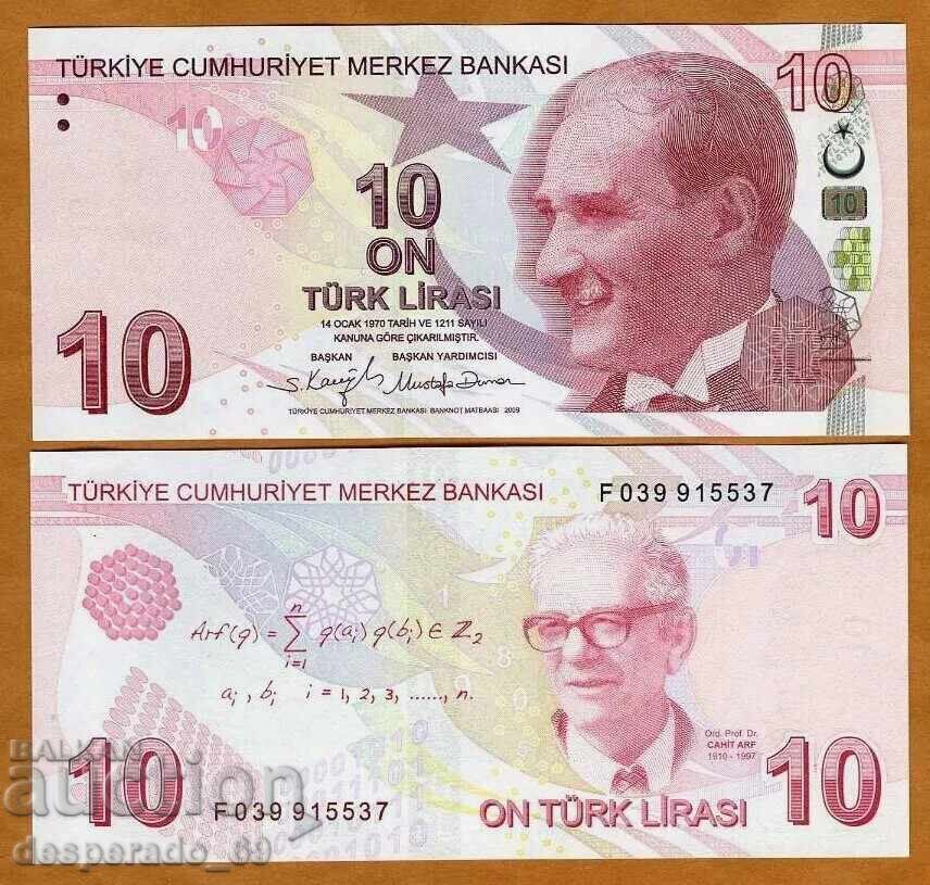 (¯`'•.¸ TURKEY 10 lira 2009 (2022) UNC ¸.•'´¯) (¯`'•.¸ TURKEY 10 lira 2009 (2022) UNC ¸.•'´¯)