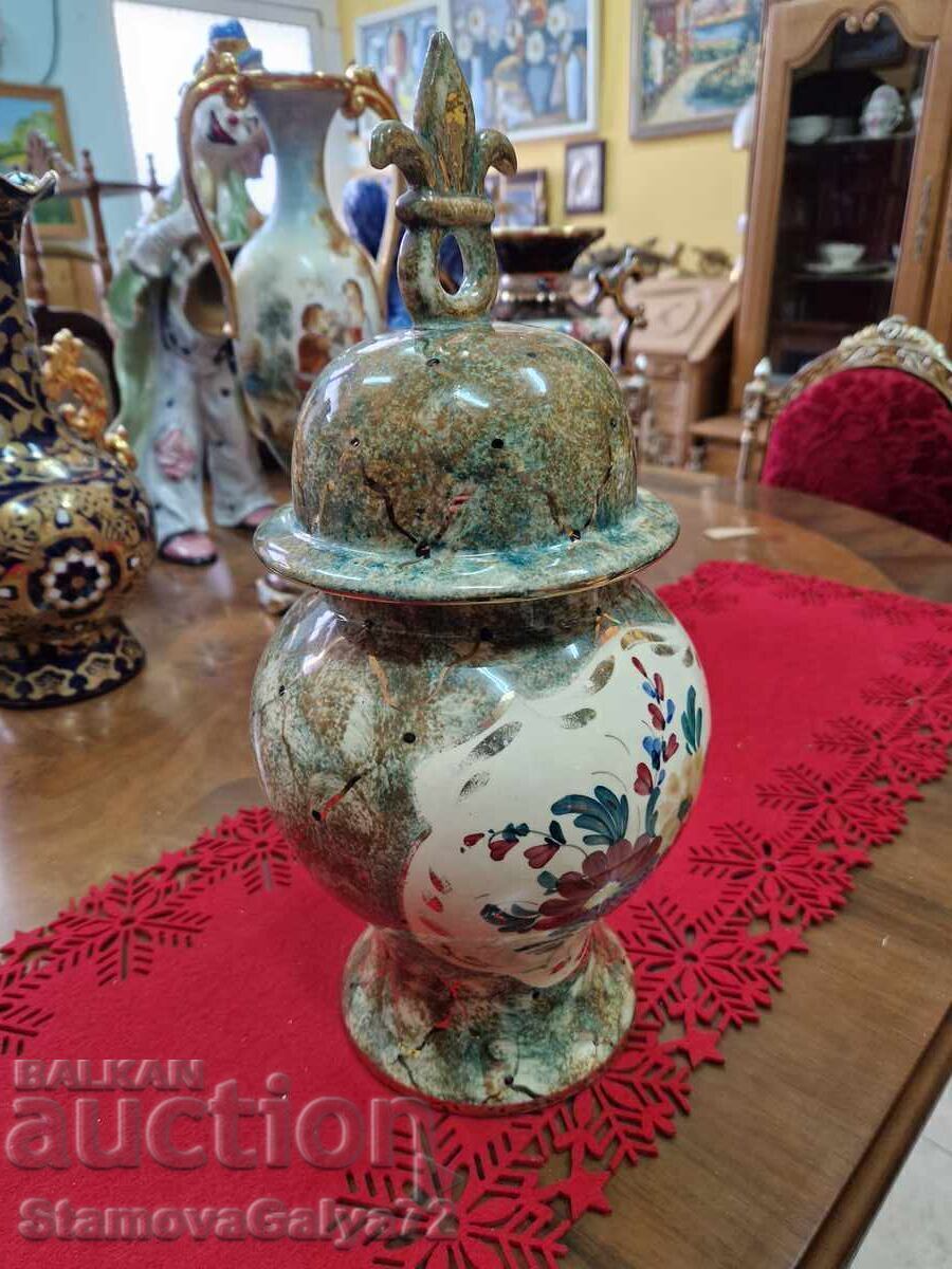 Beautiful antique French designer porcelain urn Limog - 5