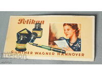 PELIKAN Old cardboard advertisement for pelican pen and ink