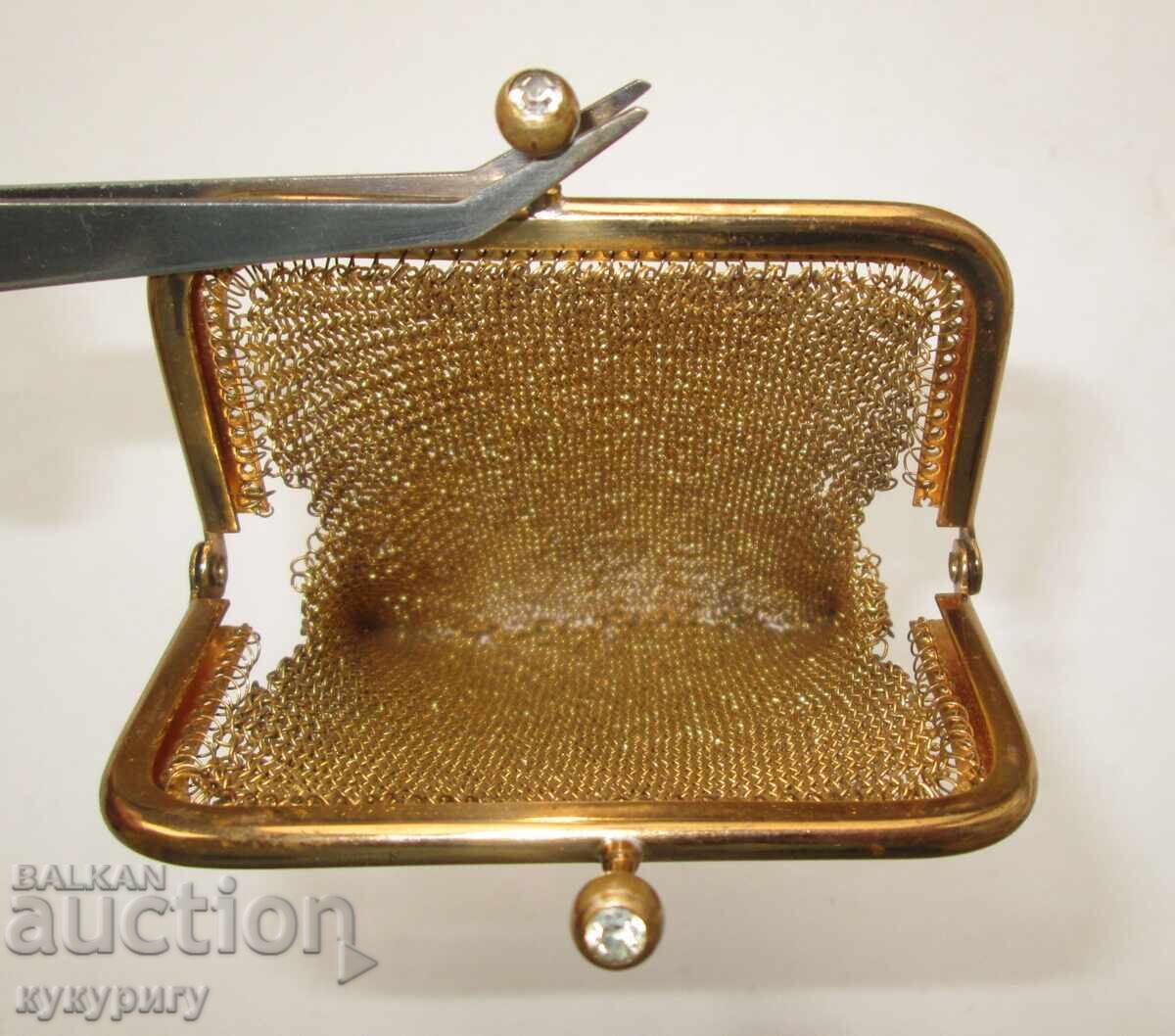 Старо сто-годишно позлатено дамско портмоне - 5