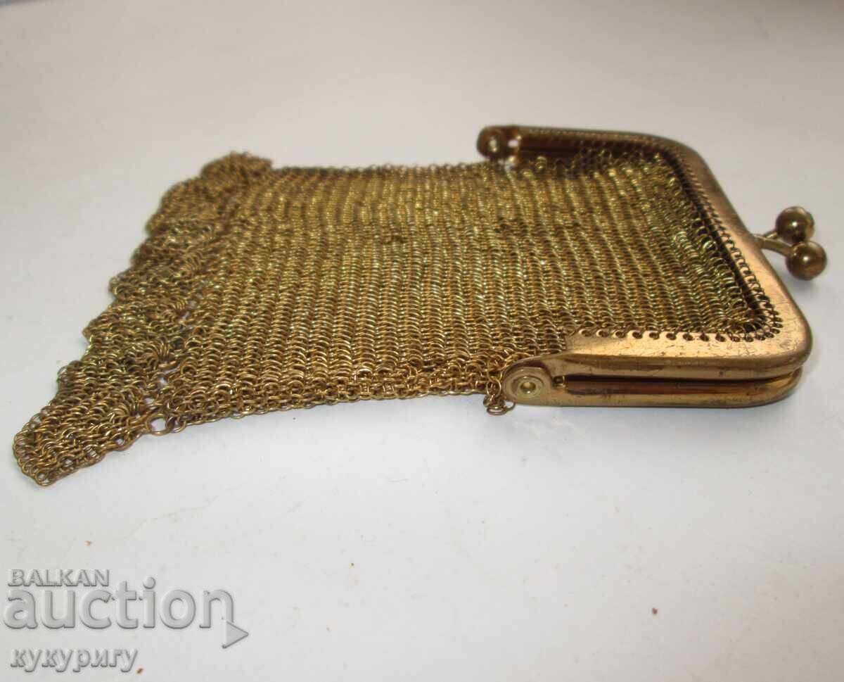 Старо сто-годишно позлатено дамско портмоне - 6