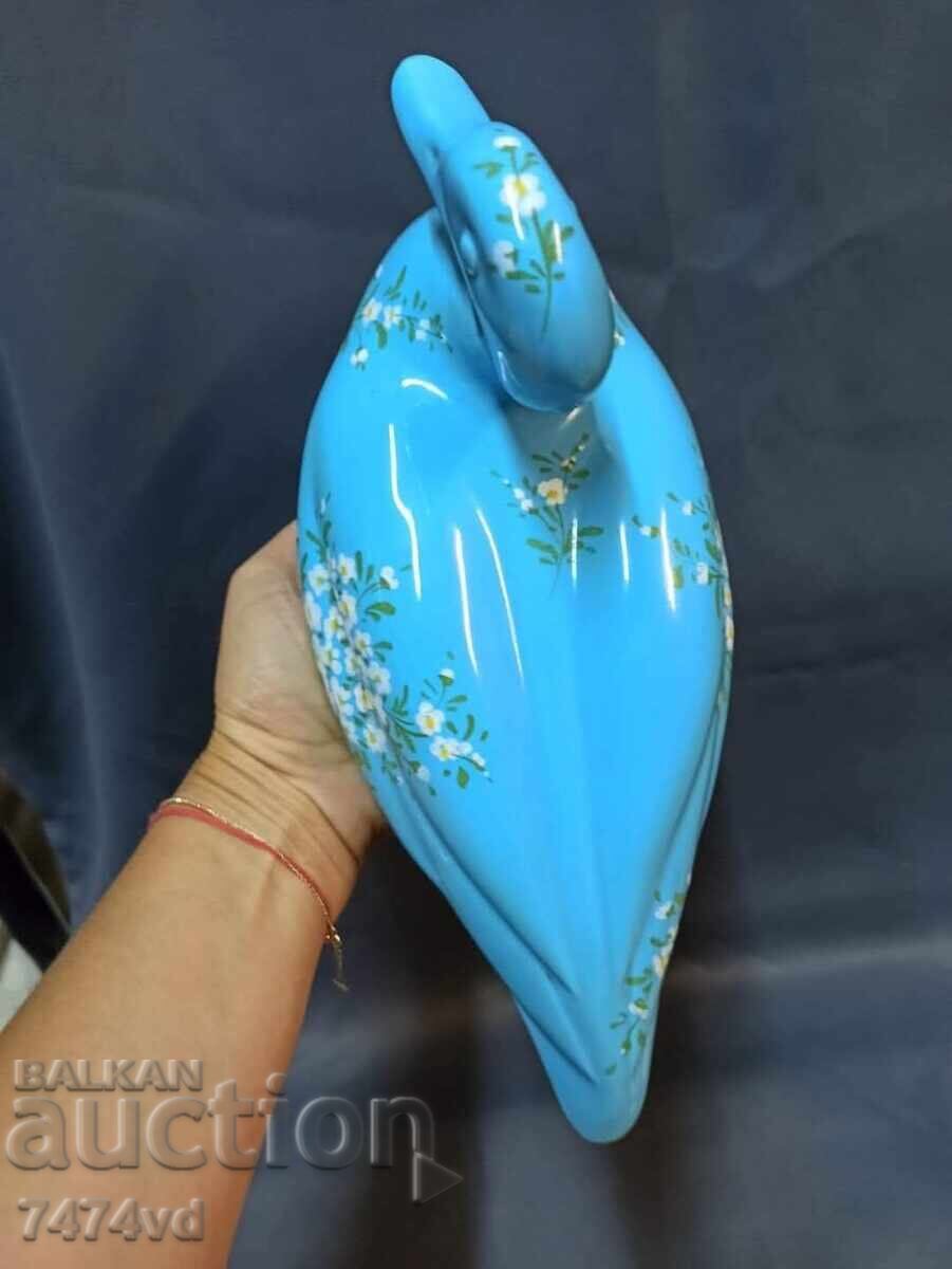 PORCELAIN LARGE DUCK WITH FLOWERS, MARKED! with price 40.00 BGN | € 20.45 PORCELAIN LARGE DUCK WITH FLOWERS, MARKED! with price 40.00 BGN | € 20.45