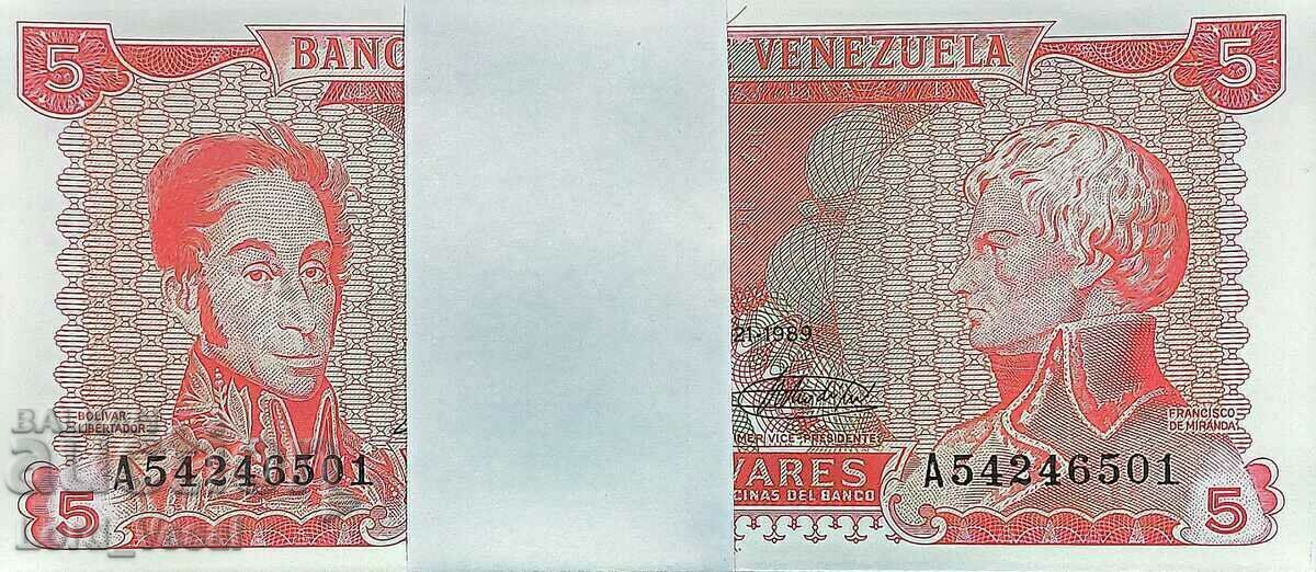 Аукцион Venezuela - 5 Bolívares 1989 OB UNC - P# 70 UNC /c Аукцион Venezuela - 5 Bolívares 1989 OB UNC - P# 70 UNC /c