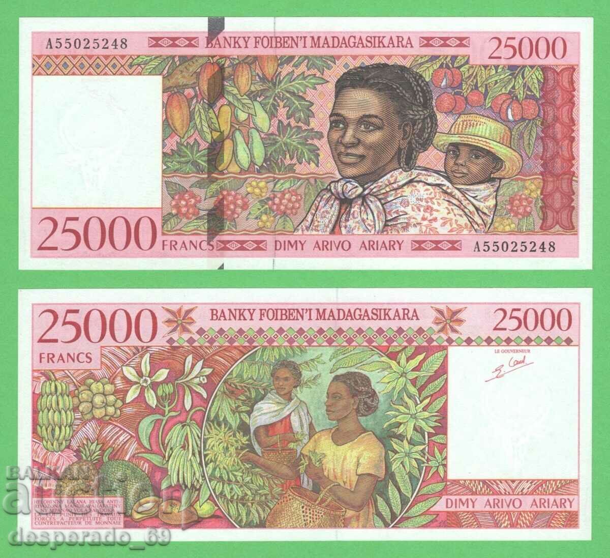 (¯`'•.¸ MADAGASCAR 25,000 francs 1998 UNC ¸.•'´¯)