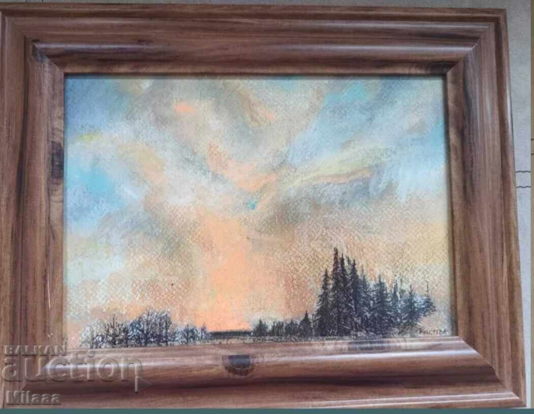 Original painting - dry pastel and ink Original painting - dry pastel and ink