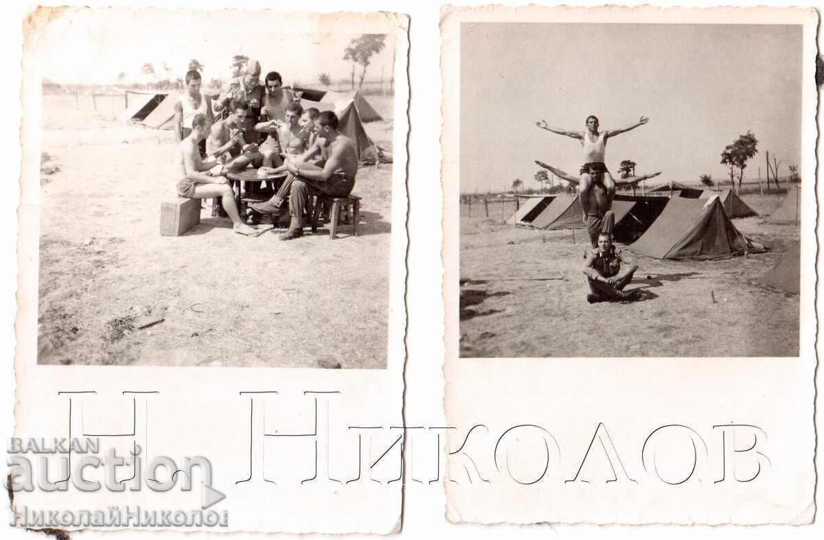 2x OLD SMALL PHOTOS SOLDIERS TENT CAMP D297 2x OLD SMALL PHOTOS SOLDIERS TENT CAMP D297