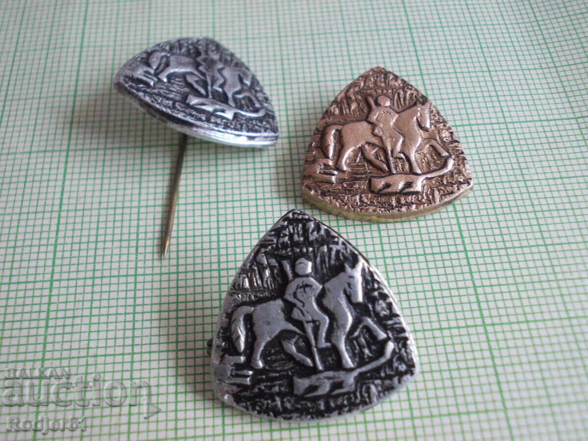 Auction badges - tourist The Hungarian Horseman 5 pcs Auction badges - tourist The Hungarian Horseman 5 pcs