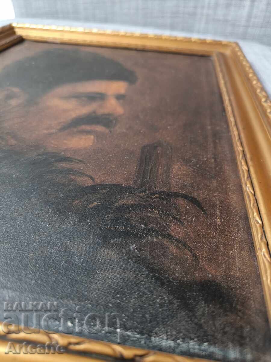 Old oil painting Shepherd Man with Hat - 5 Old oil painting Shepherd Man with Hat - 5