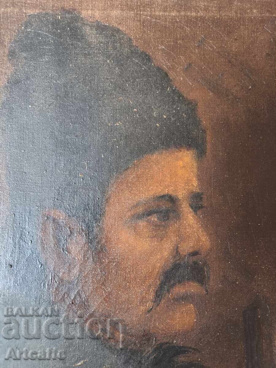 Old oil painting Shepherd Man with Hat - 6 Old oil painting Shepherd Man with Hat - 6