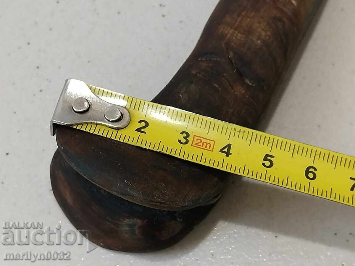 Bulgarian Damascus yataghan karakulak large knife with horn scales - 5 Bulgarian Damascus yataghan karakulak large knife with horn scales - 5