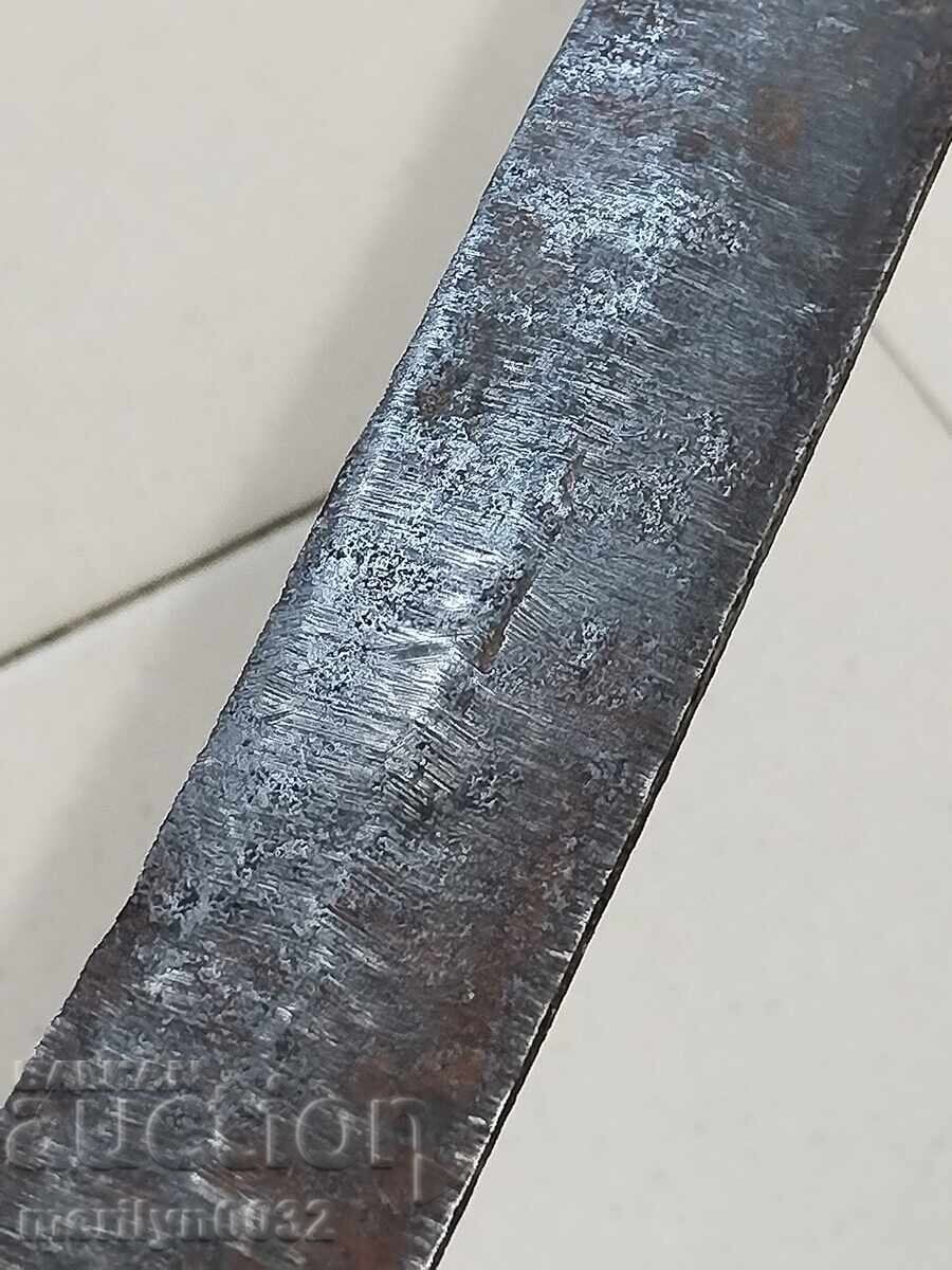 Bulgarian Damascus yataghan karakulak large knife with horn scales - 6 Bulgarian Damascus yataghan karakulak large knife with horn scales - 6