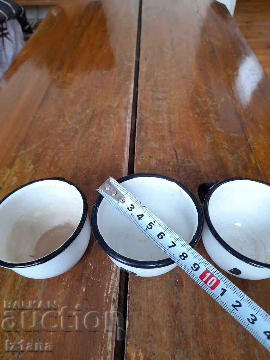 Old enameled mug, mugs, cups - 6 Old enameled mug, mugs, cups - 6