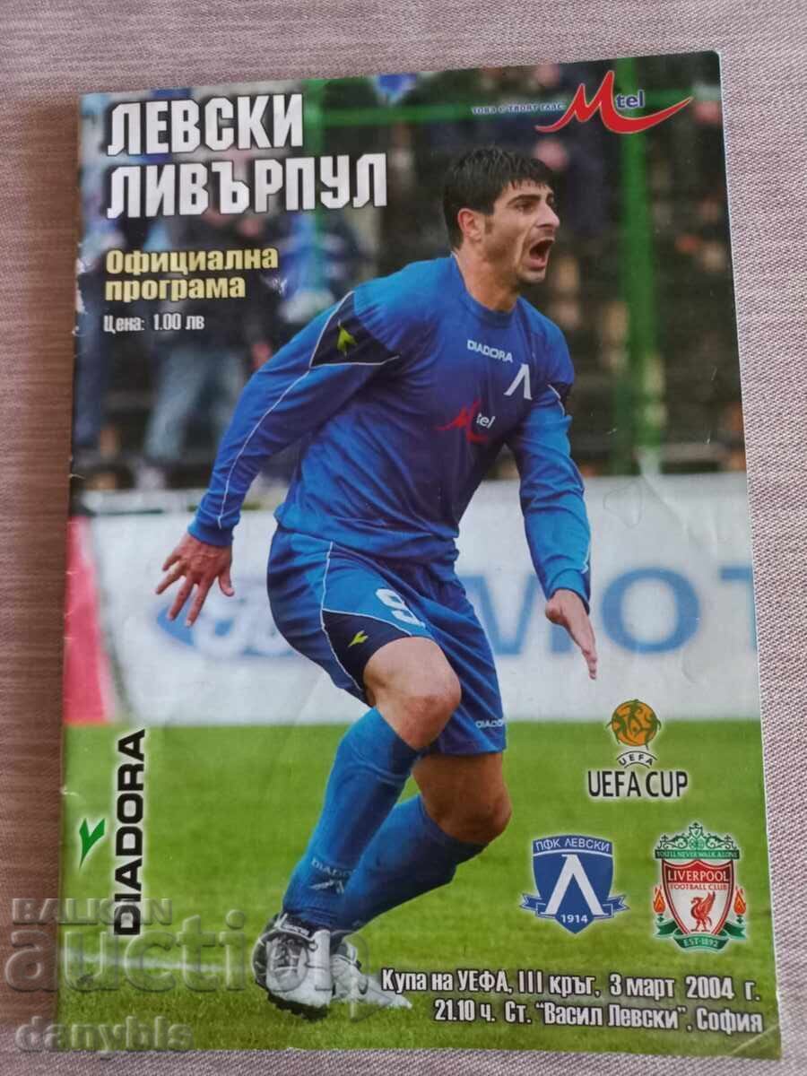 Football program - Levski - Liverpool 2004 Football program - Levski - Liverpool 2004