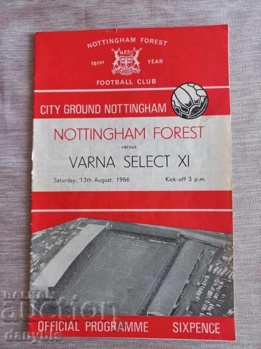 Football program - Nottingham Forest-Sboren Varna 1966 Football program - Nottingham Forest-Sboren Varna 1966