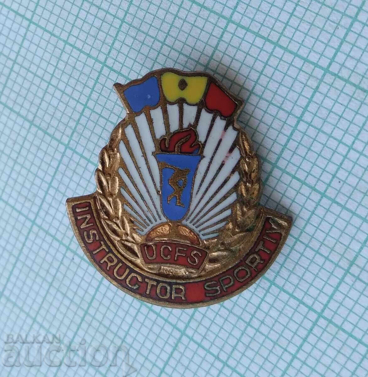 17916 Sports instructor Romania - bronze enamel with price 4.00 BGN | € 2.05 17916 Sports instructor Romania - bronze enamel with price 4.00 BGN | € 2.05