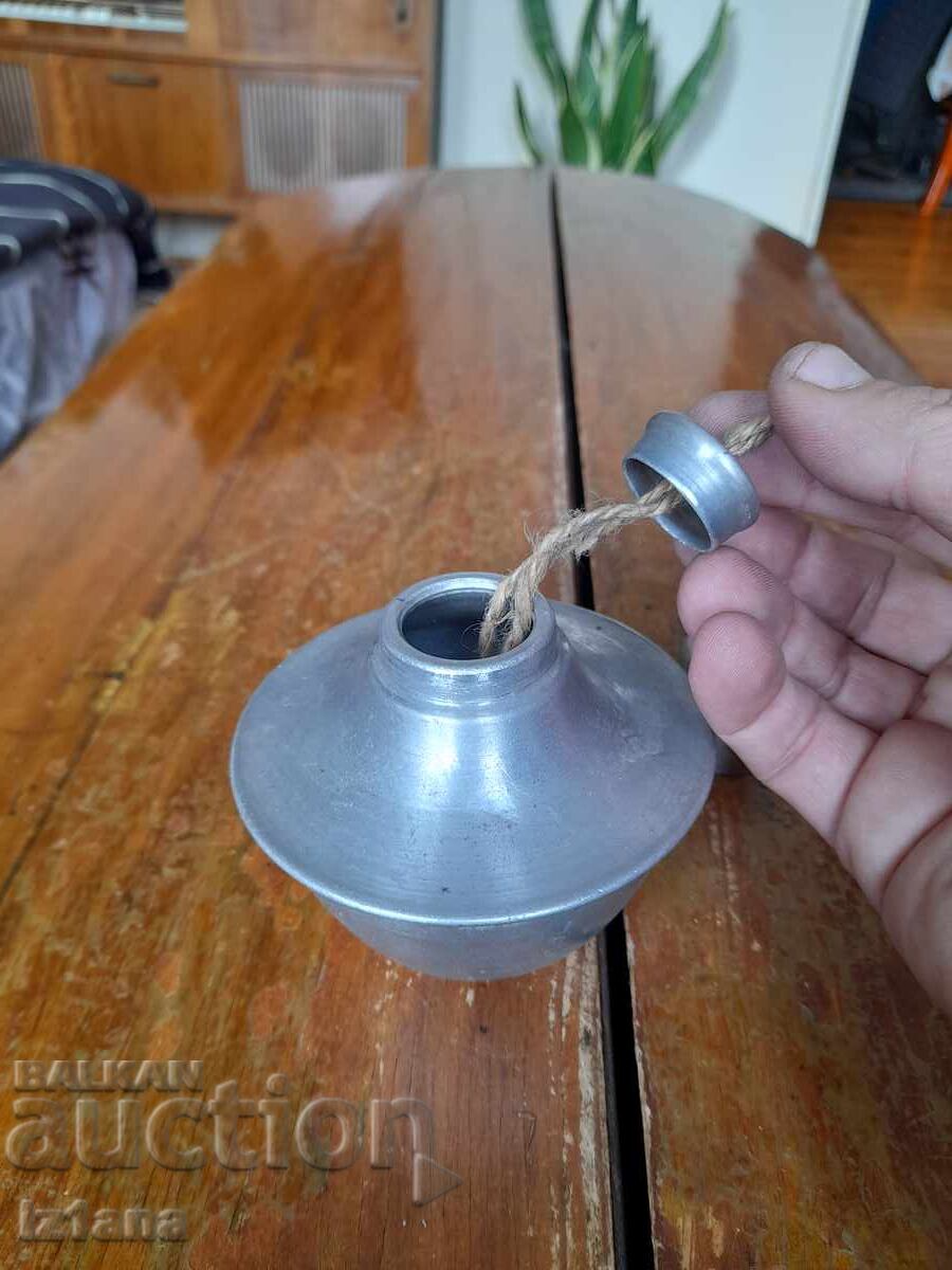 Lampă veche cu alcool de laborator, sticlă de alcool - 5