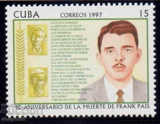 1997. Cuba. 100 years since the death of Frank Pais, 1934-1958. 1997. Cuba. 100 years since the death of Frank Pais, 1934-1958.