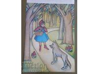 Poster, lithograph - Children's fairy tale Little Red Riding Hood