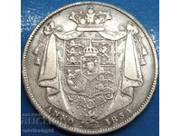 1/2 Half Crown 1834 Anglia William IV Argint - RAR