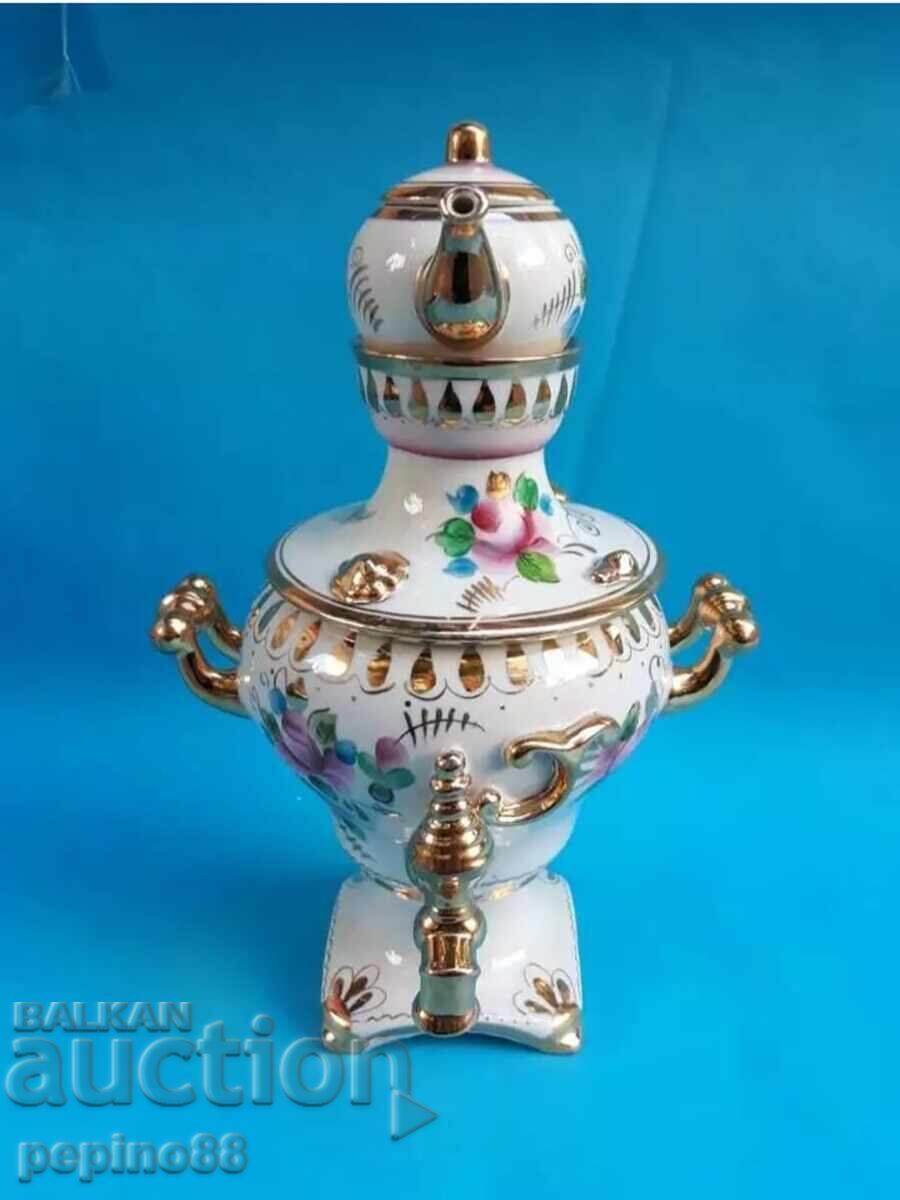 Delivery of Beautiful Russian Porcelain Samovar Gzhel