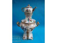 Beautiful Russian Porcelain Samovar Gzhel